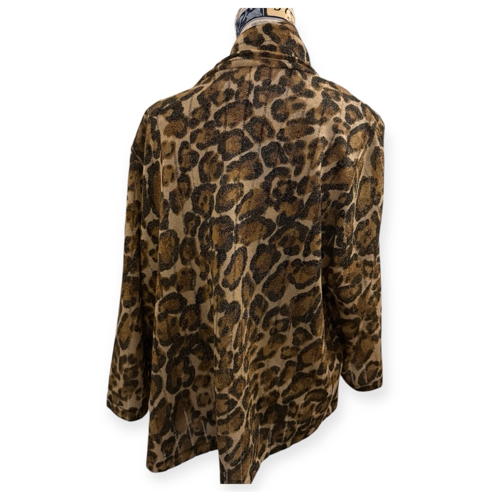 Ruby Rd Leopard Print Open Front Cardigan - Picture 2 of 2